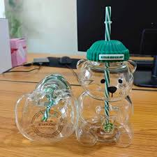Starbucks Limited Edition Bearista Bear Glass Cold Cup – Includes Lid & Reusable Straw