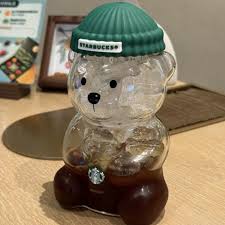 Starbucks Limited Edition Bearista Bear Glass Cold Cup – Includes Lid & Reusable Straw