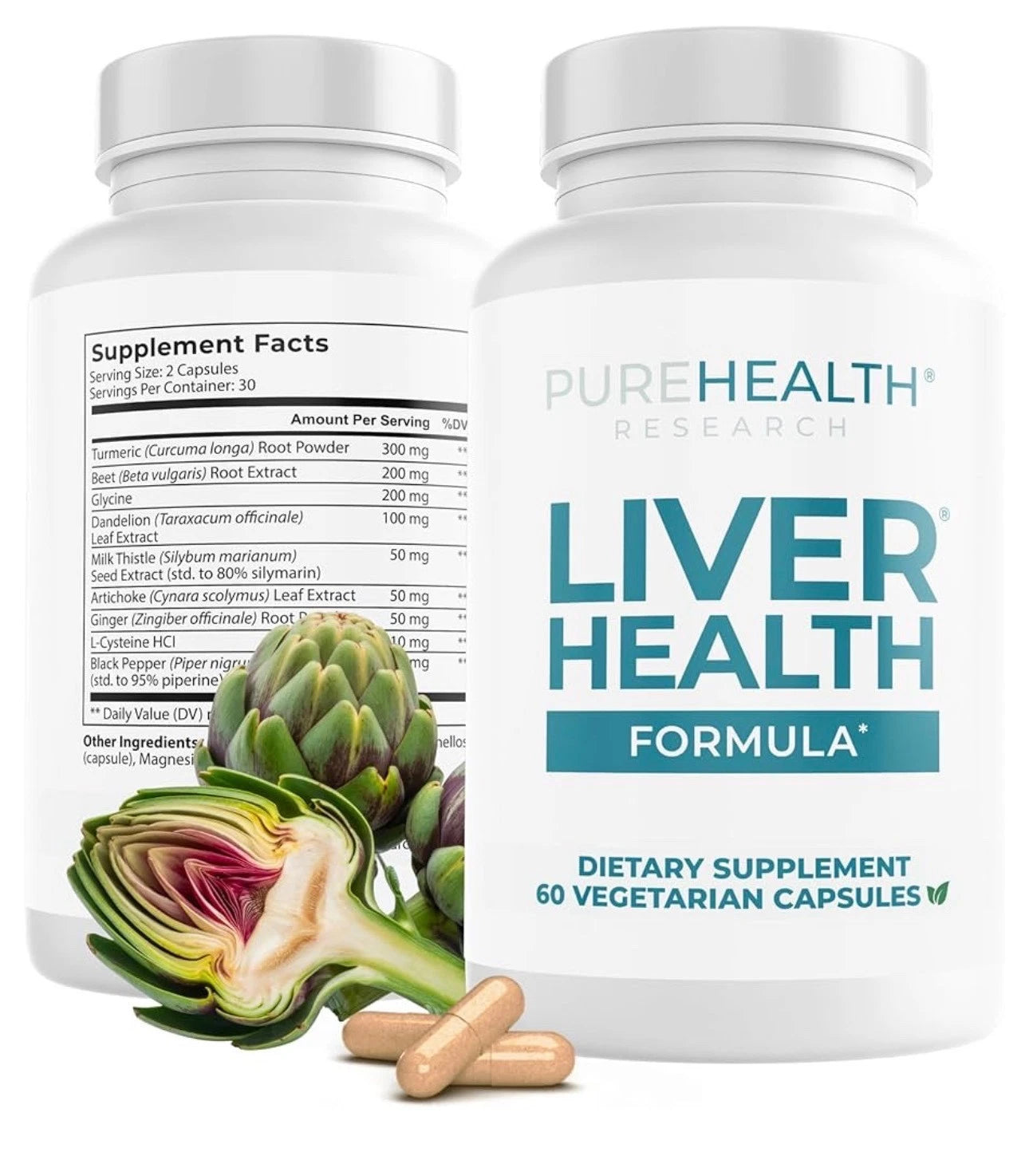Pure Health Research Liver Support & Detox Vitamins – 60 Capsules
