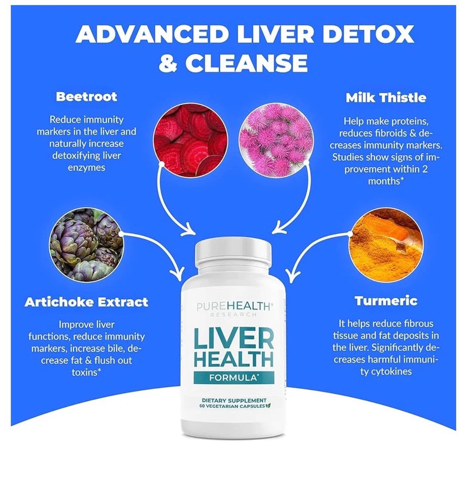 Pure Health Research Liver Support & Detox Vitamins – 60 Capsules